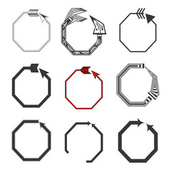 arrow loop octagon frame bold direction vector image