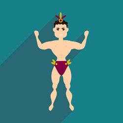 flat web icon with long shadow dancer man vector image