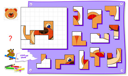 logic puzzle game for kids on square paper need vector