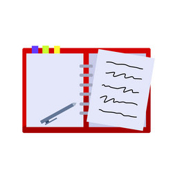 notepad open notebook for writing vector image
