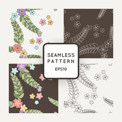 Set of seamless patterns with japanese vector