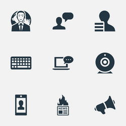 set of simple blogging icons vector image