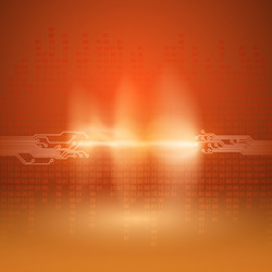 stream of binary code with circuit board texture vector image