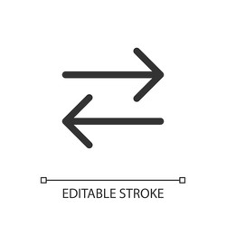 two arrows pixel perfect linear ui icon vector image