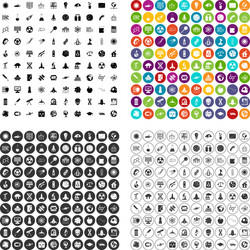 100 space icons set variant vector image