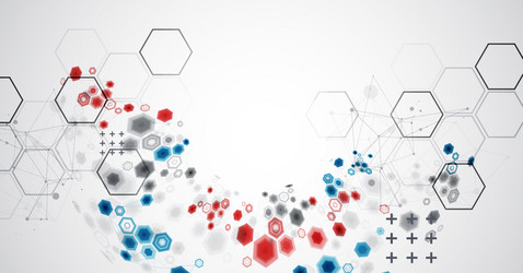 abstract hexagon background with plexus effect vector image