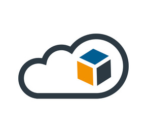 Cloud computing and cube vector