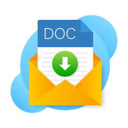 Doc file icon spreadsheet document type modern vector