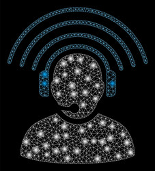 flare mesh wire frame operator radio signal vector image