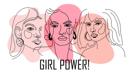 girl power empowered women international vector