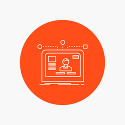 Interface website user layout design white line vector