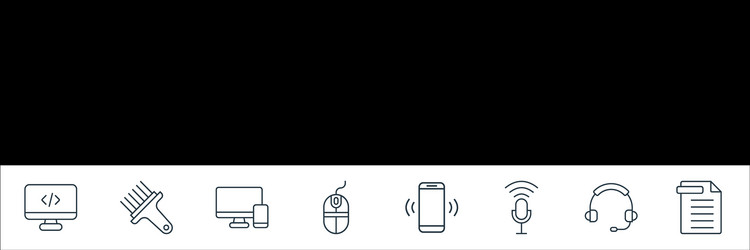 user interface line icons linear set quality vector image