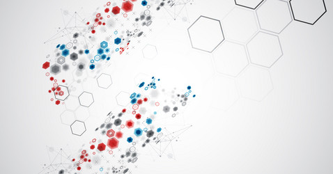 abstract hexagon background with plexus effect vector image
