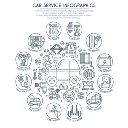 Car Repair & Maintenance Icons Vector Image