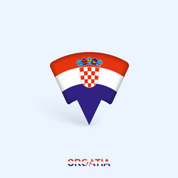 croatia flag map pointer design with shadow vector image