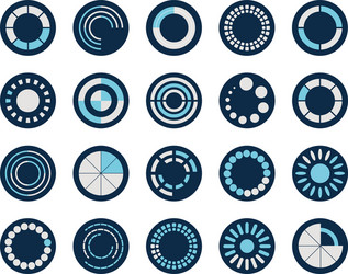 loading circles block style icon set design vector image