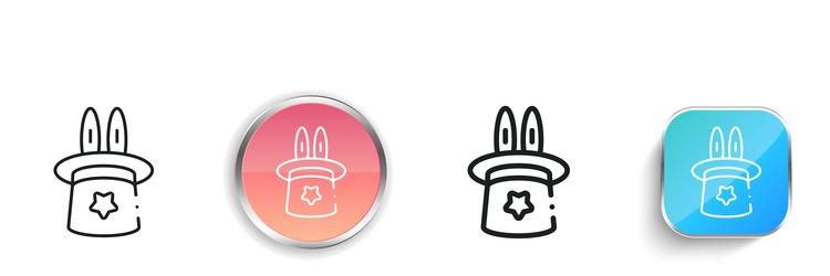 magic hat icon thin linear regular and button vector image