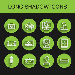 set line sword for game gamepad ar augmented vector image