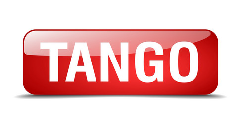 tango red square 3d realistic isolated web button vector image