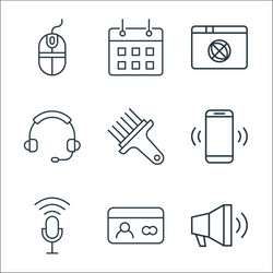 user interface line icons linear set quality vector image