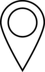 black outline map pointer simple flat icon vector image