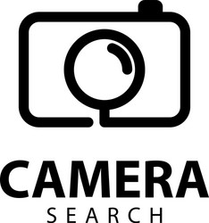 camera seacrh logo with monoline style vector