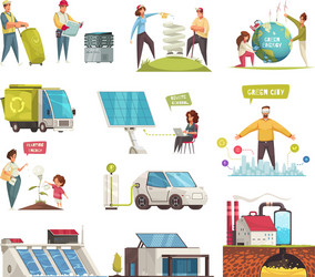 ecological energy set vector