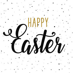 happy easter hand drawn calligraphy design vector