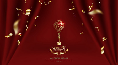 luxury award nomination with curtain background Vector Image