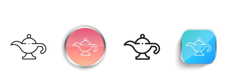 magic lamp icon thin linear regular and button vector image
