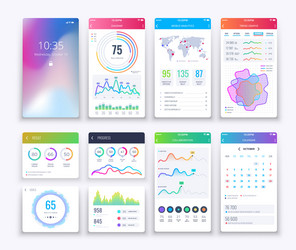 Mobile UI App Interface Template vector image