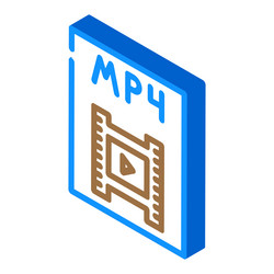 mp4 file format document isometric icon vector image