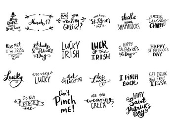 St. Patrick's Day Handwritten Quote Poster Vector Image