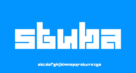 stuba font display lowercase unique labyrinth vector
