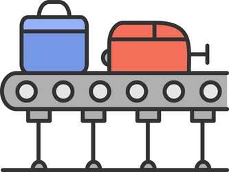 Baggage on conveyor belt rgb color icon luggage Vector Image