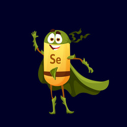 Cartoon selenium superhero micronutrient character