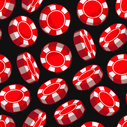 red casino poker chips seamless pattern vector