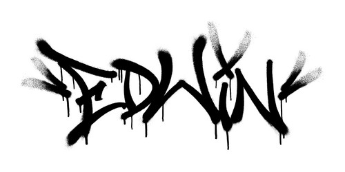 Sprayed crush font graffiti with overspray Vector Image