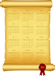 2012 calendar vector