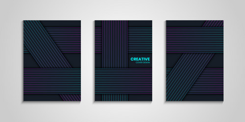 abstract background set with geometric lines vector image