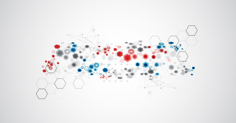 abstract hexagon background with plexus effect vector image
