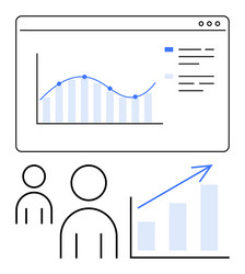 business data dashboard with line graph bar chart vector image