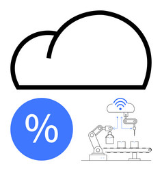 cloud computing in manufacturing automation data vector image