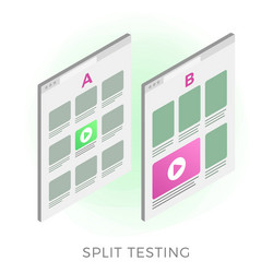 split testing a-b comparing isometric icon vector