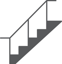 Stairs with handrail icon symbol isolated vector