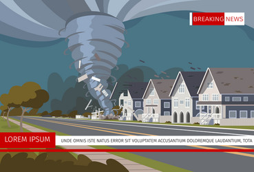 Hurricane or storm wind typhoon destroying house Vector Image