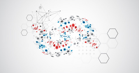abstract hexagon background with plexus effect vector image