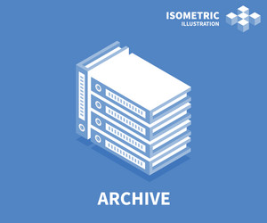 Archive icon isometric template for web design vector