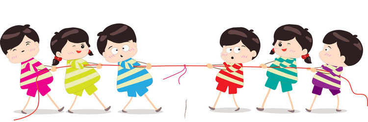 Children Playing Tug of War Vector Image
