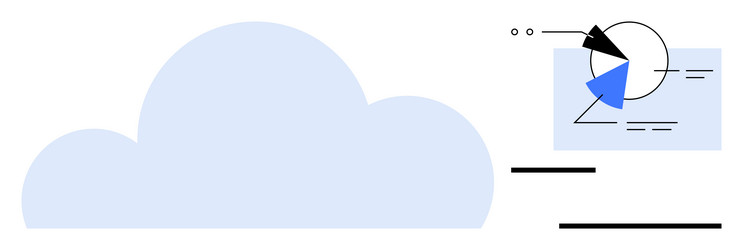 cloud with simple geometric visuals for data vector image